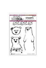 RANGER RANGER DINA WAKLEY MEDIA SCRIBBLY BEARS 6x9 CLING STAMP SET