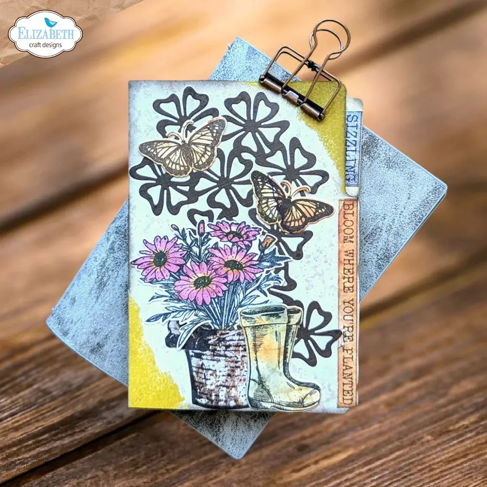 ELIZABETH CRAFT DESIGNS ELIZABETH CRAFT DESIGNS ART JOURNAL SPECIALS GARDEN OF LOVE CLEAR STAMP SET & DIE SET