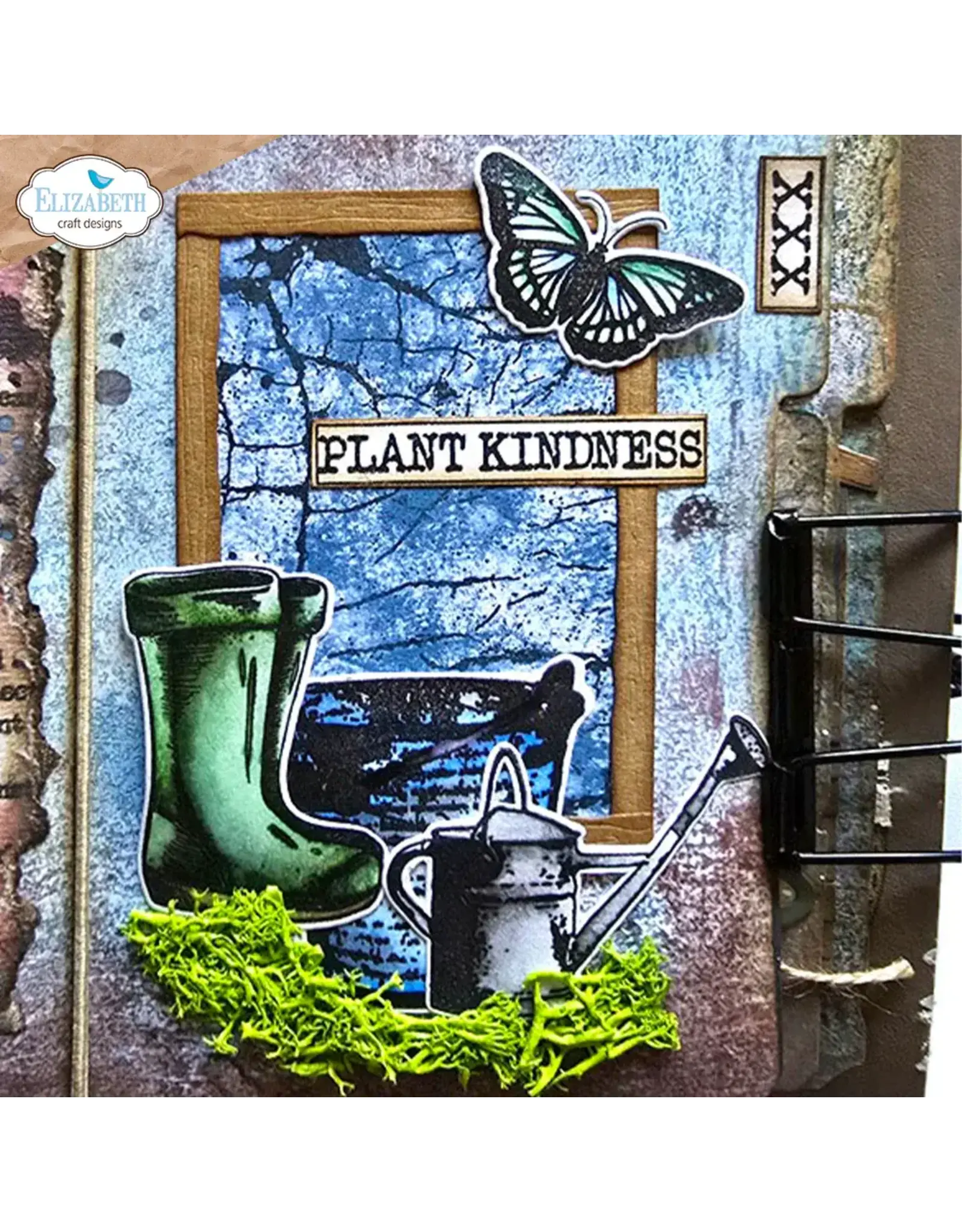 ELIZABETH CRAFT DESIGNS ELIZABETH CRAFT DESIGNS ART JOURNAL SPECIALS CRACKED FIELDS CLEAR STAMP SET