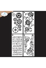 ELIZABETH CRAFT DESIGNS ELIZABETH CRAFT DESIGNS ART JOURNAL SPECIALS BY DEVID JOURNAL STENCILS 8 STENCIL SET 4/PK
