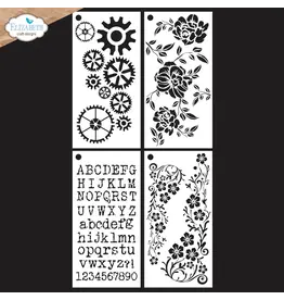 ELIZABETH CRAFT DESIGNS ELIZABETH CRAFT DESIGNS ART JOURNAL SPECIALS BY DEVID JOURNAL STENCILS 8 STENCIL SET 4/PK