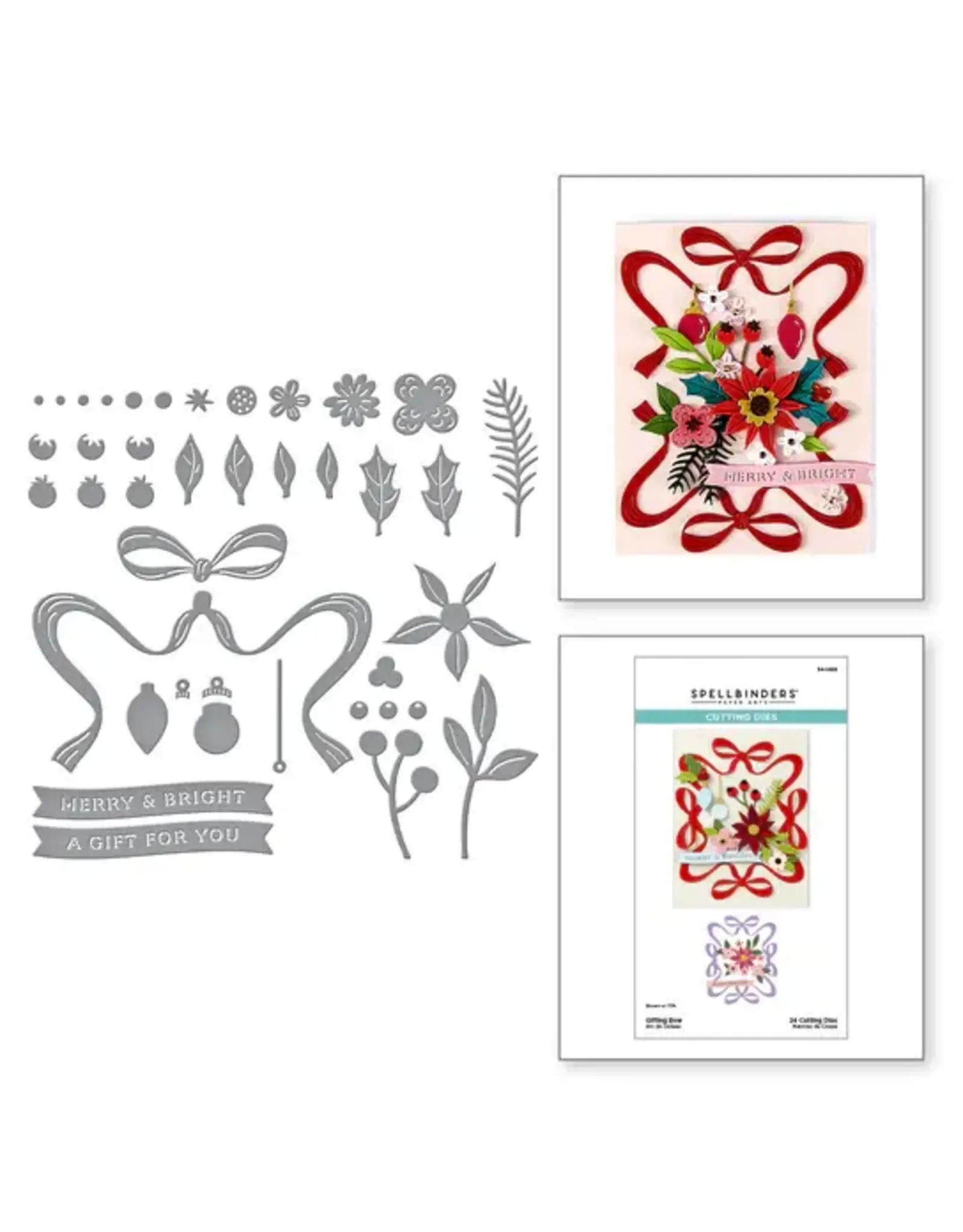 SPELLBINDERS SPELLBINDERS MERRY MOMENTS COLLECTION GIFTING BOW ETCHED DIE SET