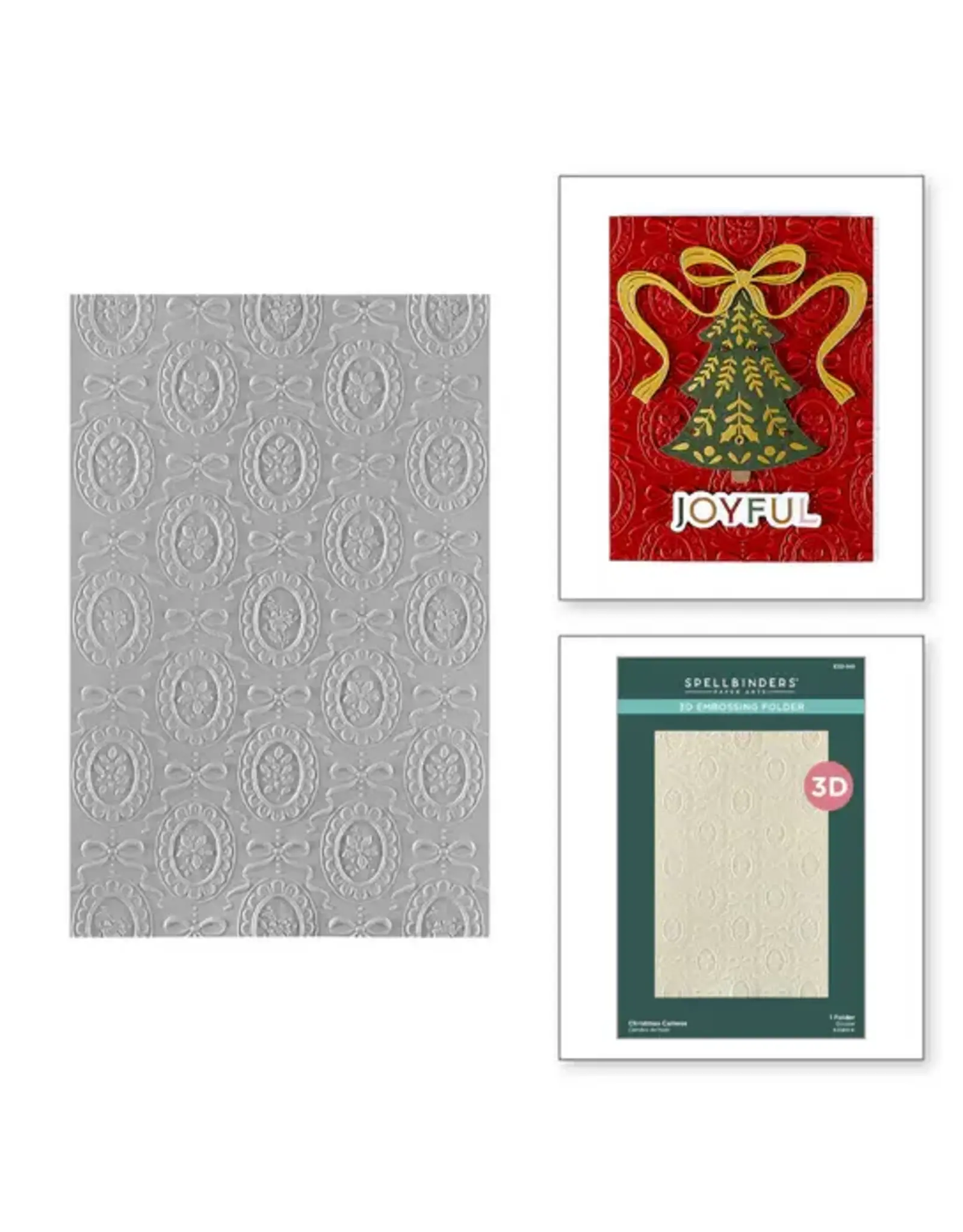 SPELLBINDERS SPELLBINDERS MERRY MOMENTS COLLECTION CHRISTMAS CAMEOS 3D EMBOSSING FOLDER
