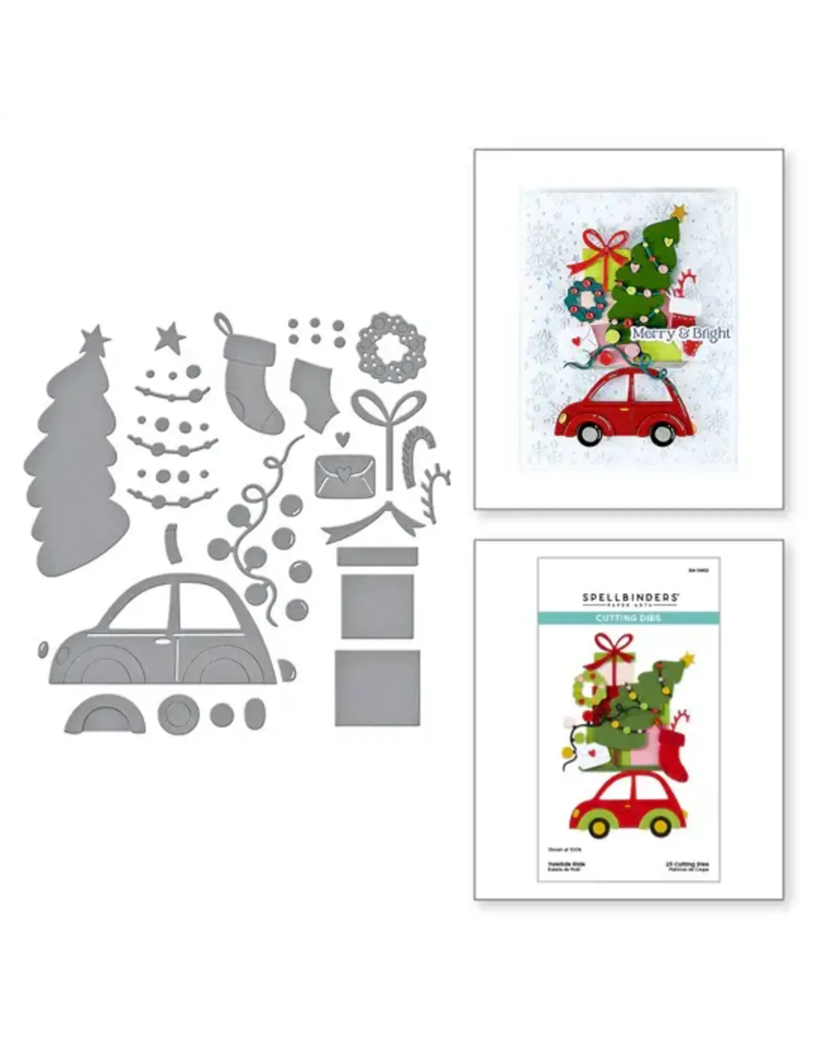 SPELLBINDERS SPELLBINDERS WONDERLAND COLLECTION YULETIDE RIDE ETCHED DIE SET