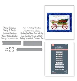SPELLBINDERS SPELLBINDERS BETTERPRESS COUNTRY CHRISTMAS COLLECTION COUNTRY CHRISTMAS BANNER & SENTIMENTS PRESS PLATES & DIE SET