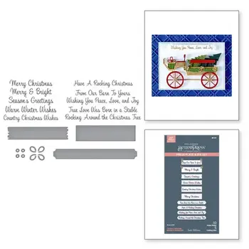 SPELLBINDERS SPELLBINDERS BETTERPRESS COUNTRY CHRISTMAS COLLECTION COUNTRY CHRISTMAS BANNER & SENTIMENTS PRESS PLATES & DIE SET