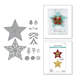 SPELLBINDERS SPELLBINDERS COUNTRY CHRISTMAS COLLECTION BARN STAR WREATH ETCHED DIE SET