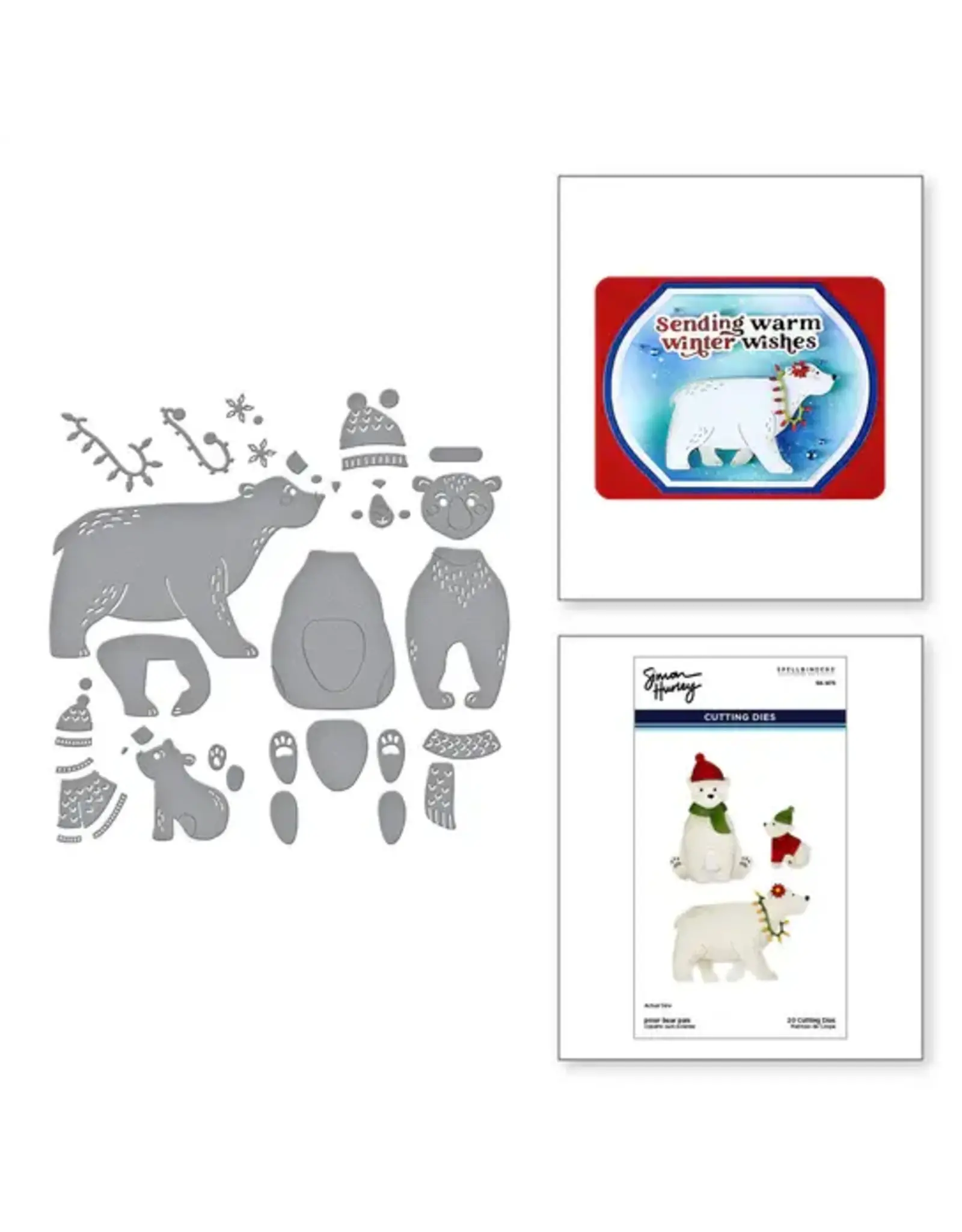 SPELLBINDERS SPELLBINDERS SIMON HURLEY NORTH POLE FRIENDS COLLECTION POLAR BEAR PALS ETCHED DIE SET