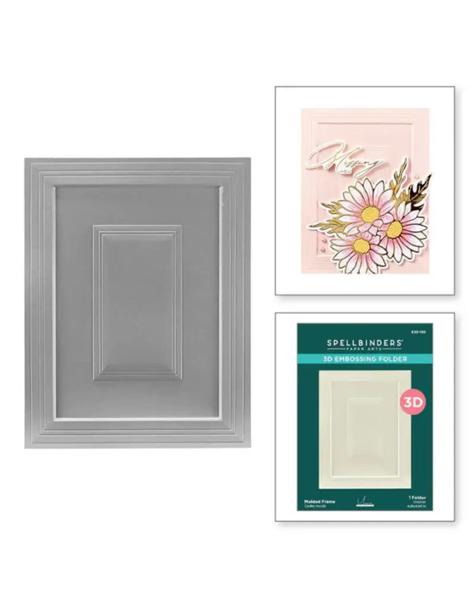 SPELLBINDERS SPELLBINDERS YANA SMAKULA YANA'S DAISIES COLLECTION MOLDED FRAME 3D EMBOSSING FOLDER