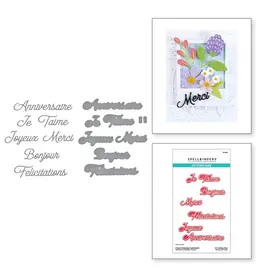 SPELLBINDERS SPELLBINDERS INTERNATIONAL SENTIMENTS COLLECTION FRENCH EVERYDAY SENTIMENTS ETCHED DIE SET