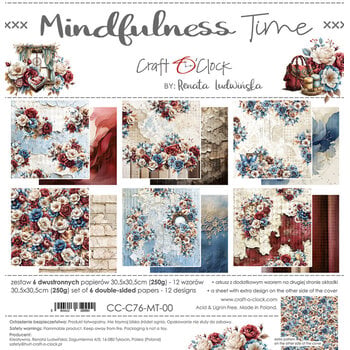 CRAFT O'CLOCK CRAFT O'CLOCK MINDFULNESS TIME 12x12 PAPER PAD 6 SHEETS