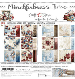 CRAFT O'CLOCK CRAFT O'CLOCK MINDFULNESS TIME 8x8 MIX PAPER PAD 24 SHEETS