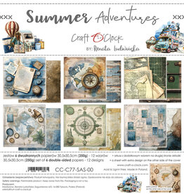 CRAFT O'CLOCK CRAFT O'CLOCK SUMMER ADVENTURES 12x12 PAPER PAD 6 SHEETS