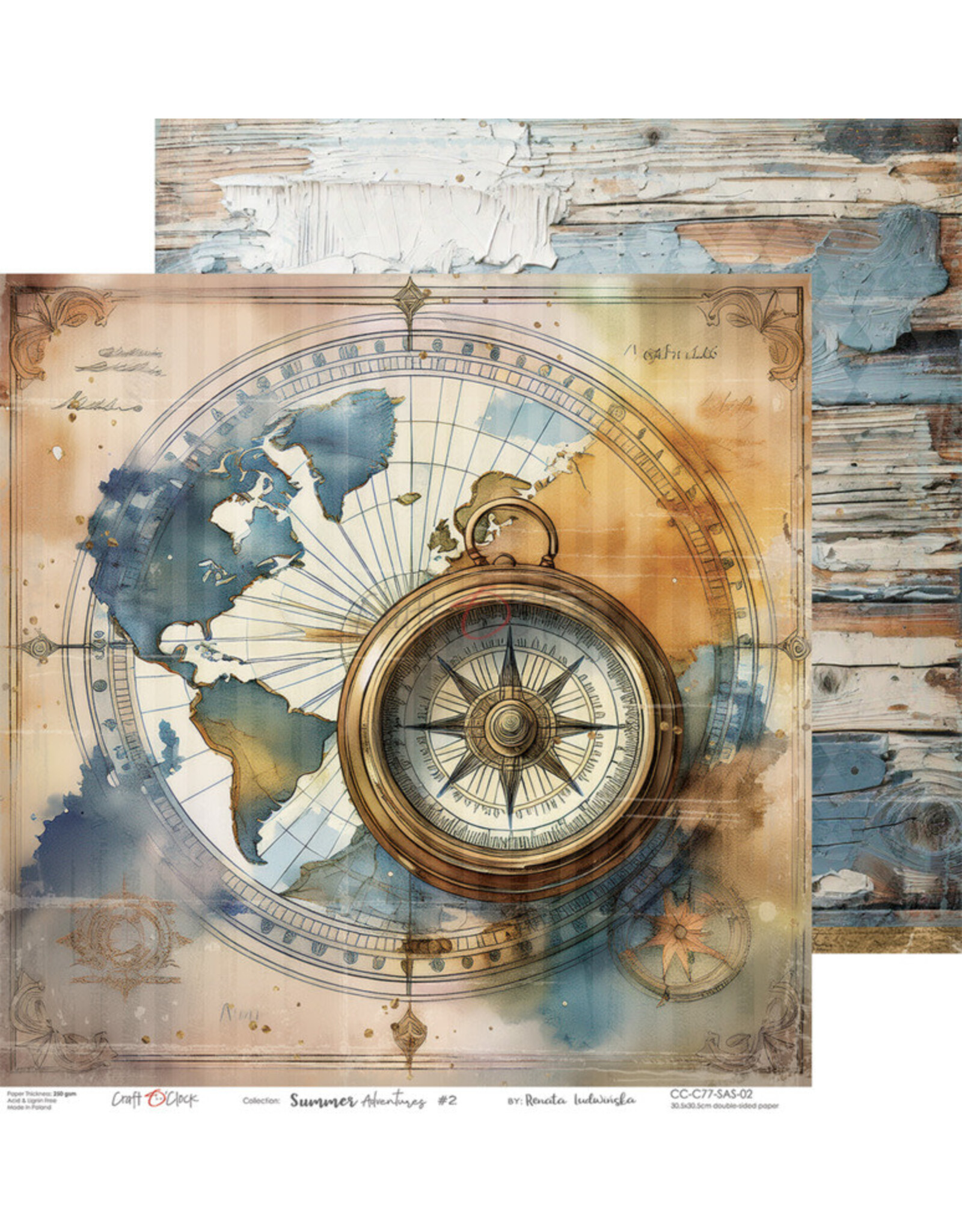 CRAFT O'CLOCK CRAFT O'CLOCK SUMMER ADVENTURES 12x12 PAPER PAD 6 SHEETS