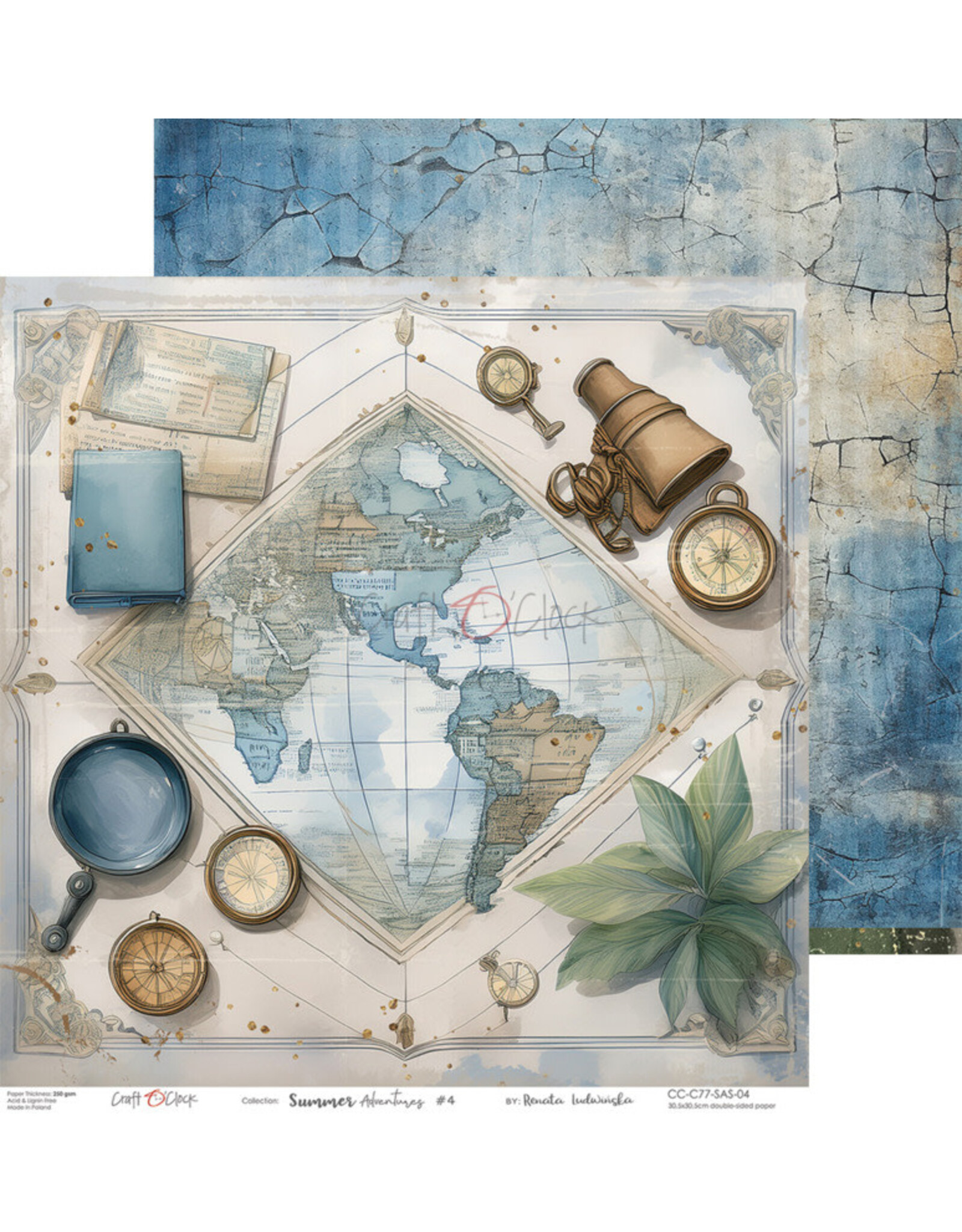 CRAFT O'CLOCK CRAFT O'CLOCK SUMMER ADVENTURES 12x12 PAPER PAD 6 SHEETS