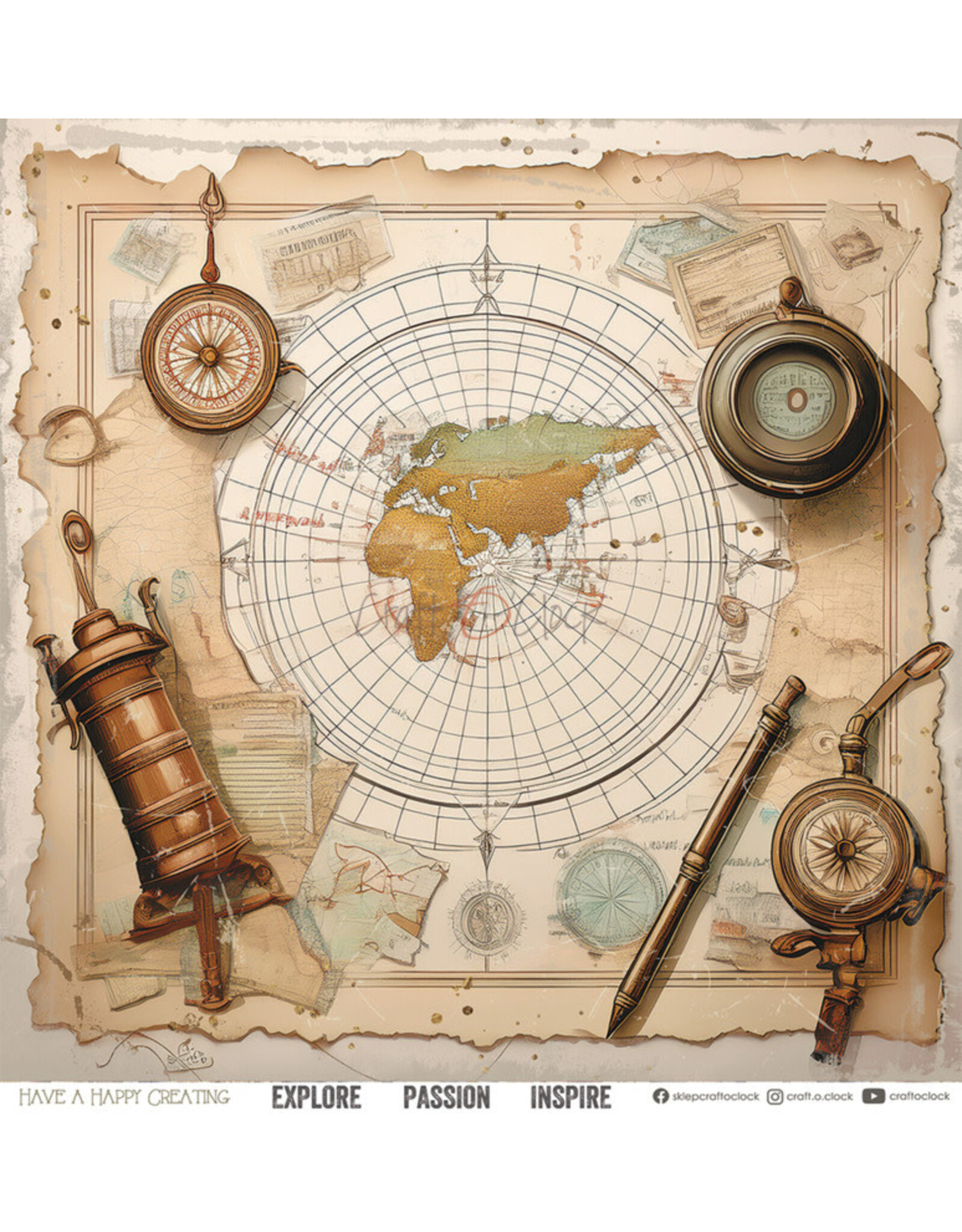 CRAFT O'CLOCK CRAFT O'CLOCK SUMMER ADVENTURES 12x12 PAPER PAD 6 SHEETS