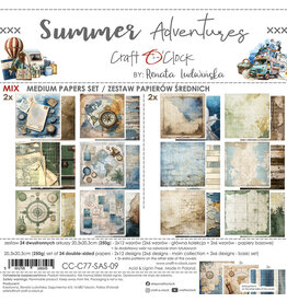 CRAFT O'CLOCK CRAFT O'CLOCK SUMMER ADVENTURES 8x8 MIX PAPER PAD 24 SHEETS