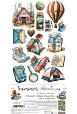 CRAFT O'CLOCK CRAFT O'CLOCK SUMMER ADVENTURES EXTRAS SET-  TRIP & ADVENTURE 6x12 COLLECTION PACK 18 SHEETS