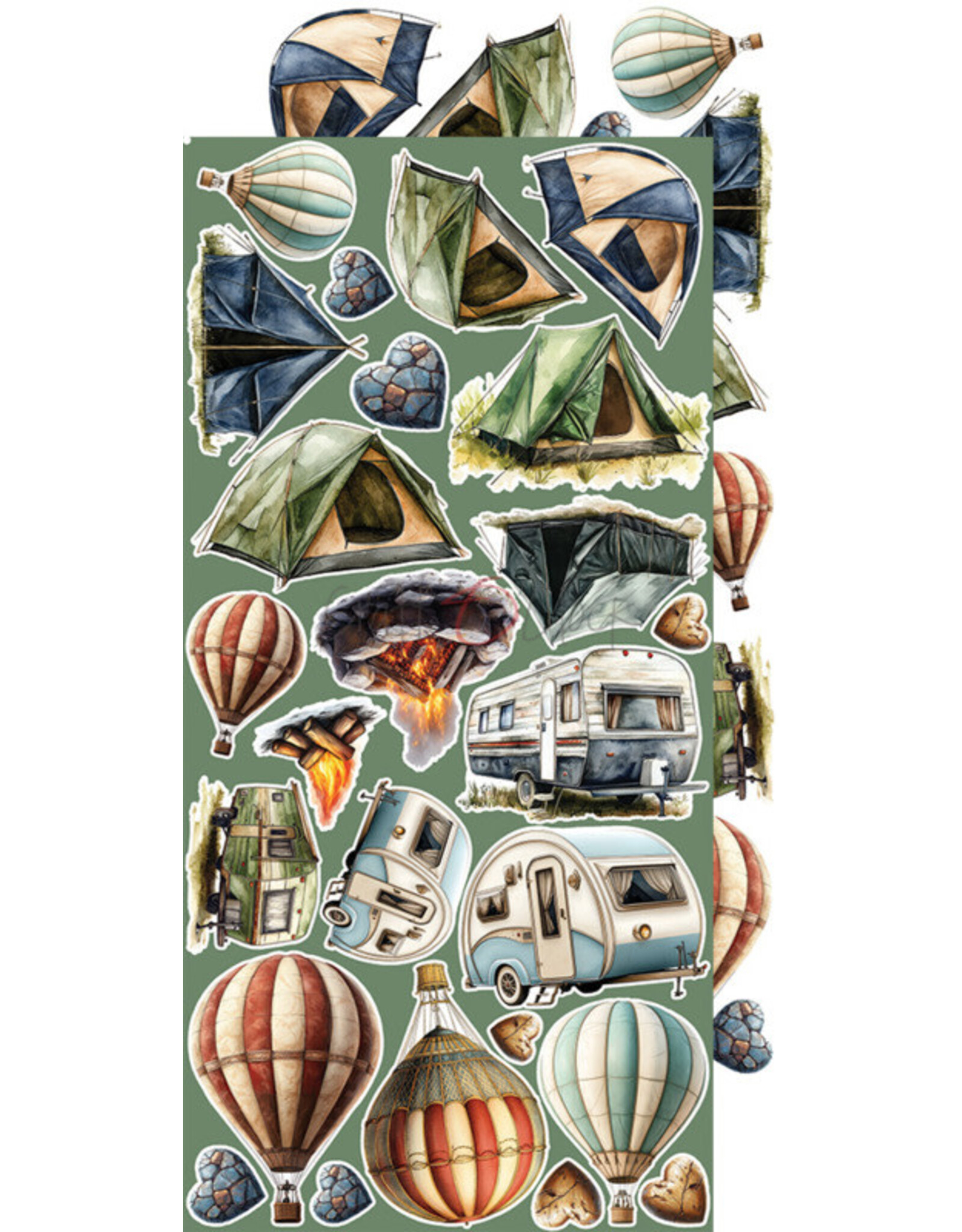 CRAFT O'CLOCK CRAFT O'CLOCK SUMMER ADVENTURES EXTRAS SET-  TRIP & ADVENTURE 6x12 COLLECTION PACK 18 SHEETS