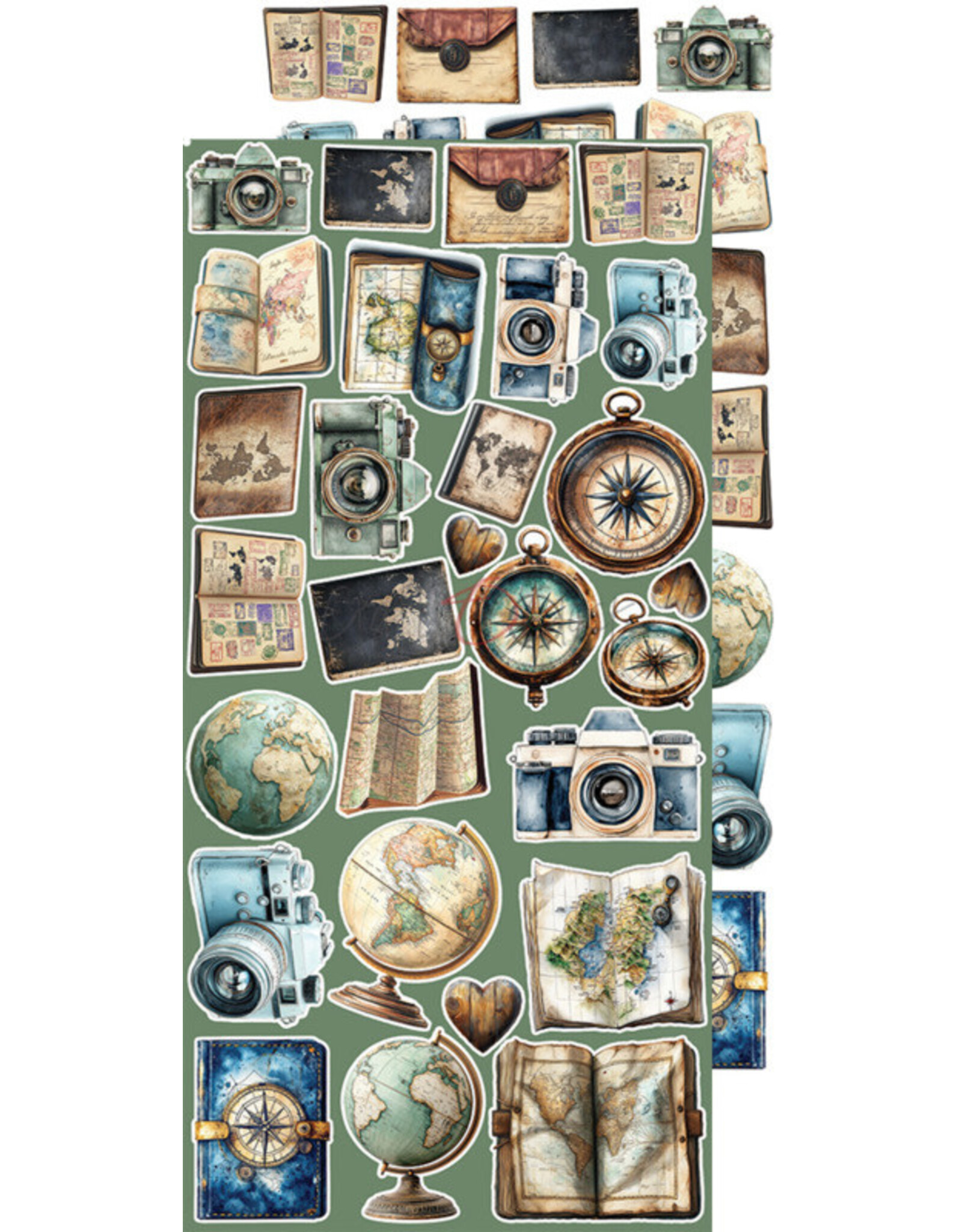 CRAFT O'CLOCK CRAFT O'CLOCK SUMMER ADVENTURES EXTRAS SET-  TRIP & ADVENTURE 6x12 COLLECTION PACK 18 SHEETS