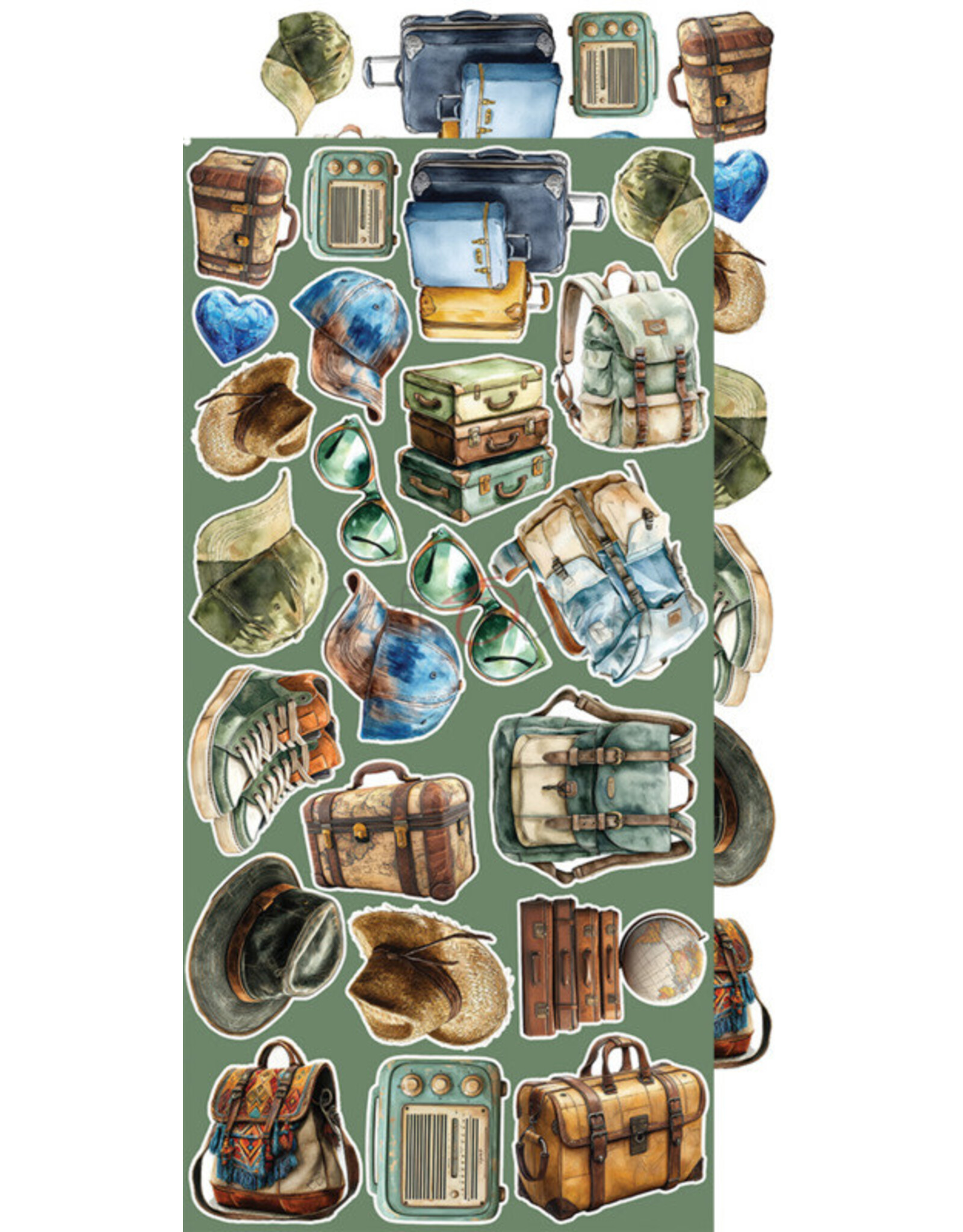 CRAFT O'CLOCK CRAFT O'CLOCK SUMMER ADVENTURES EXTRAS SET-  TRIP & ADVENTURE 6x12 COLLECTION PACK 18 SHEETS