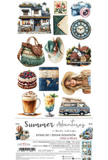 CRAFT O'CLOCK CRAFT O'CLOCK SUMMER ADVENTURES EXTRAS SET - CHILL & RELAX 6x12 COLLECTION PACK 18 SHEETS