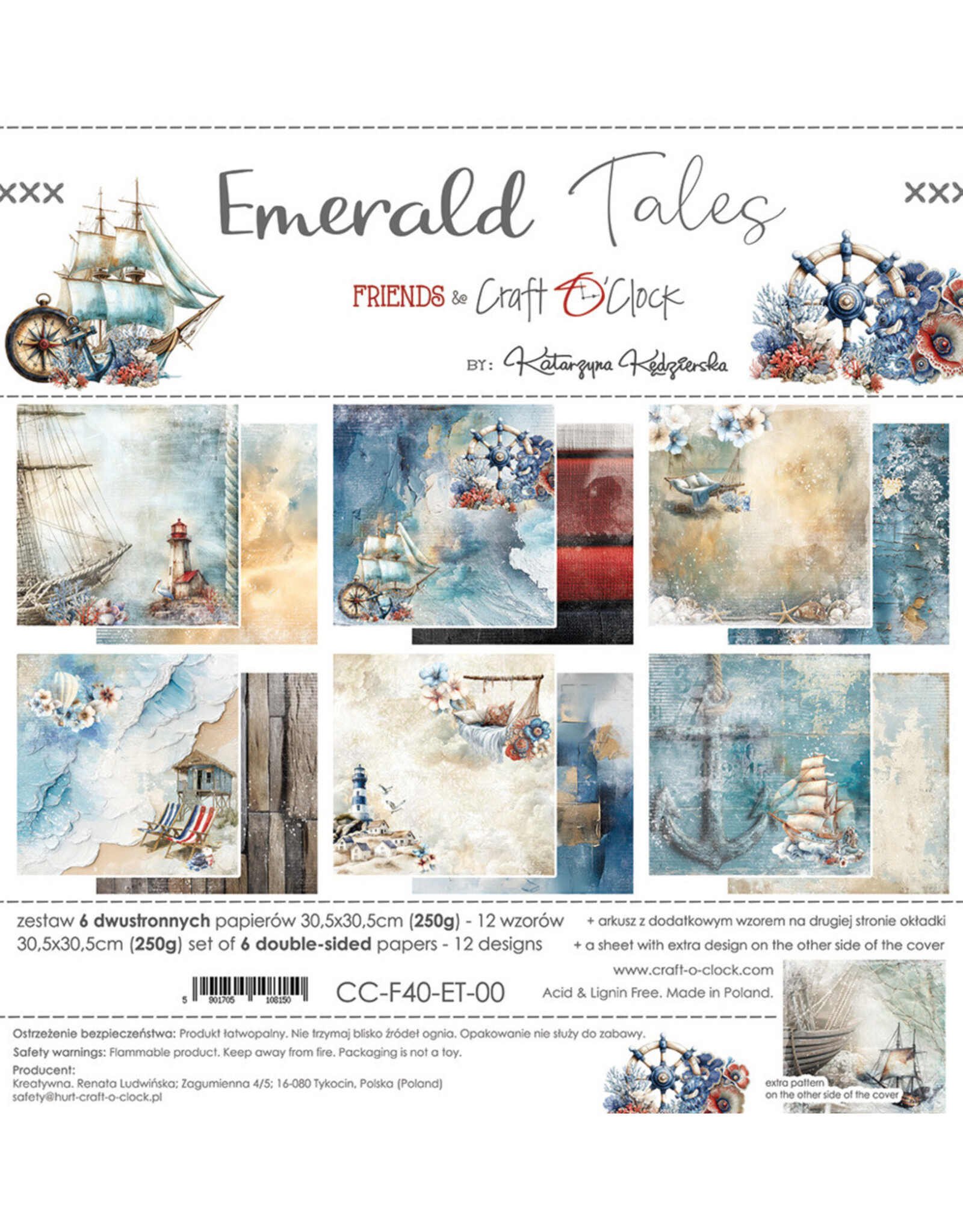 CRAFT O'CLOCK CRAFT O'CLOCK EMERALD TALES 12x12 PAPER PAD 6 SHEETS
