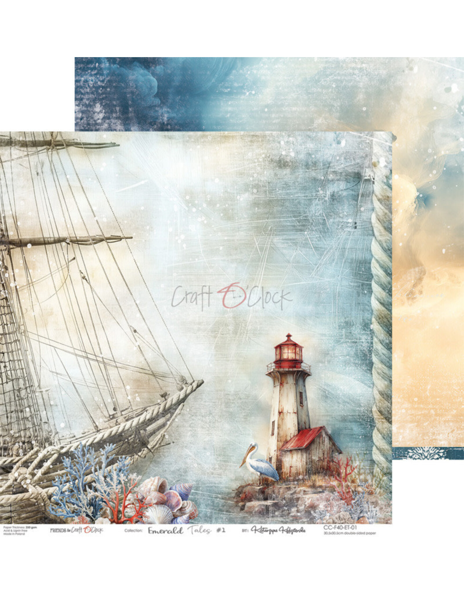 CRAFT O'CLOCK CRAFT O'CLOCK EMERALD TALES 12x12 PAPER PAD 6 SHEETS