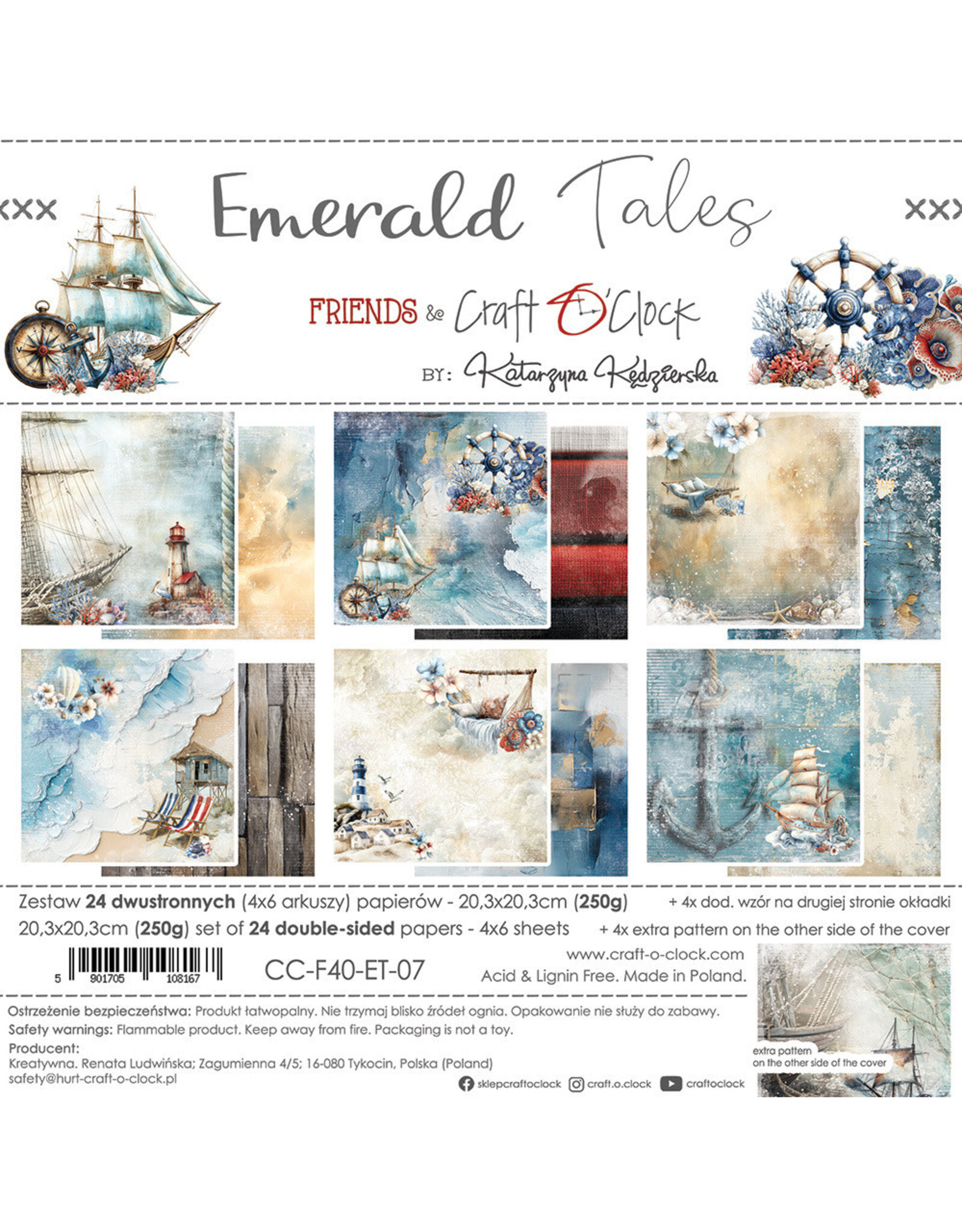 CRAFT O'CLOCK CRAFT O'CLOCK EMERALD TALES 8x8 PAPER PAD 24 SHEETS