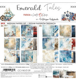 CRAFT O'CLOCK CRAFT O'CLOCK EMERALD TALES 8x8 MIX PAPER PAD 24 SHEETS