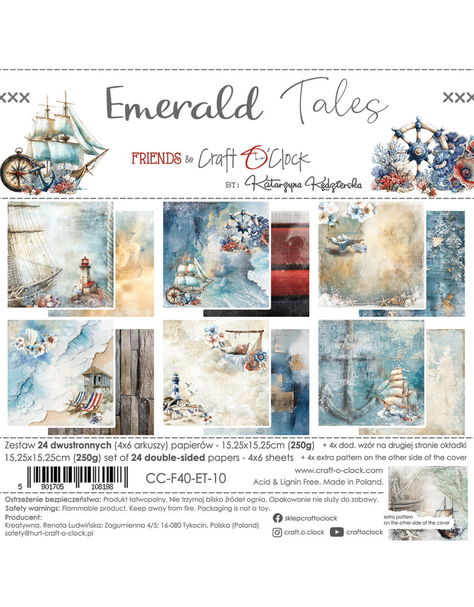 CRAFT O'CLOCK CRAFT O'CLOCK EMERALD TALES 6x6 PAPER PAD 24 SHEETS