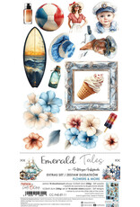 CRAFT O'CLOCK CRAFT O'CLOCK EMERALD TALES EXTRAS SET - FLOWERS 6x12 COLLECTION PACK 18 SHEETS