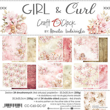 CRAFT O'CLOCK CRAFT O'CLOCK GIRL & CURL 8x8 PAPER PAD 24 SHEETS