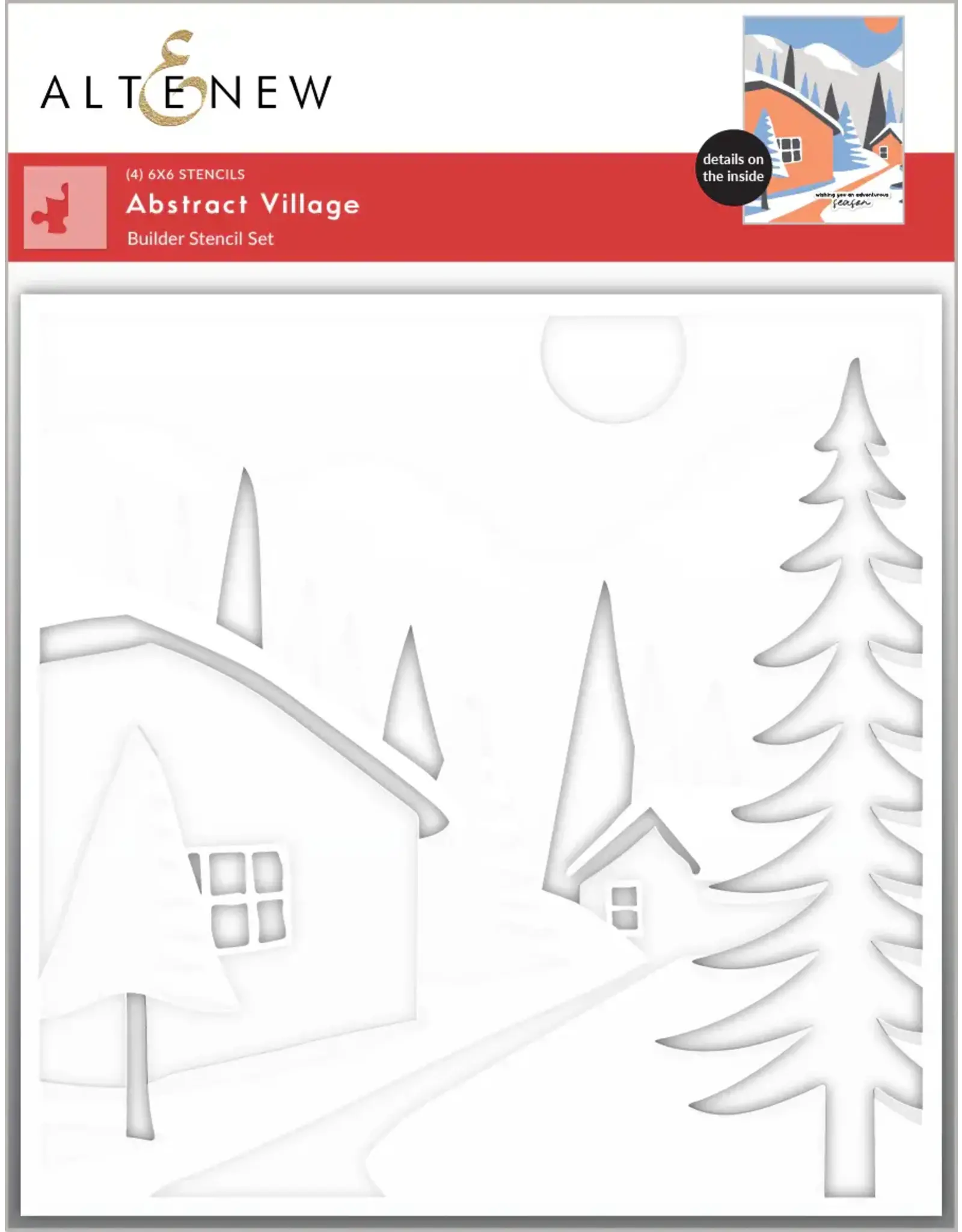 ALTENEW ALTENEW ABSTRACT VILLAGE BUILDER STENCIL SET 4/PK
