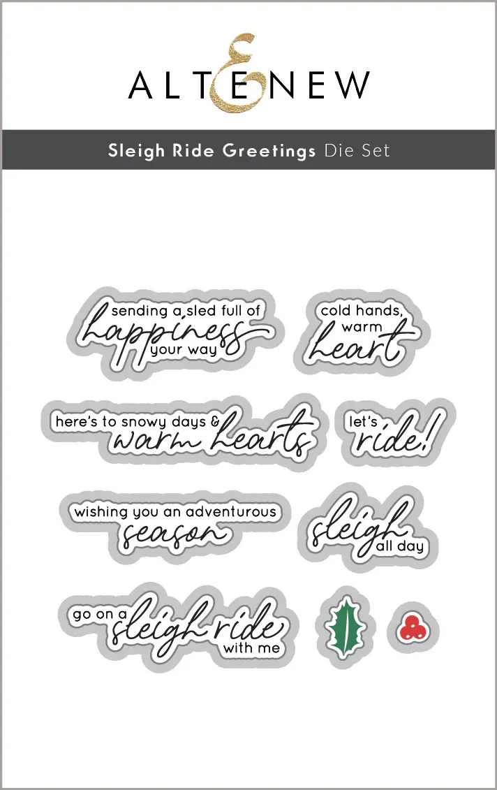 ALTENEW ALTENEW SLEIGH RIDE GREETINGS DIE SET