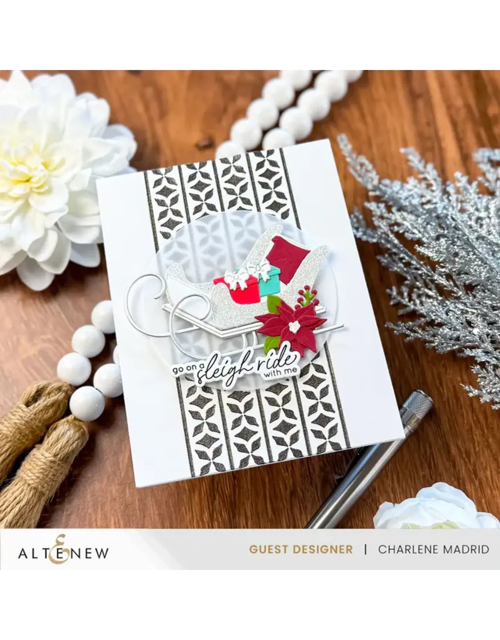 ALTENEW ALTENEW SLEIGH RIDE GREETINGS CLEAR STAMP SET