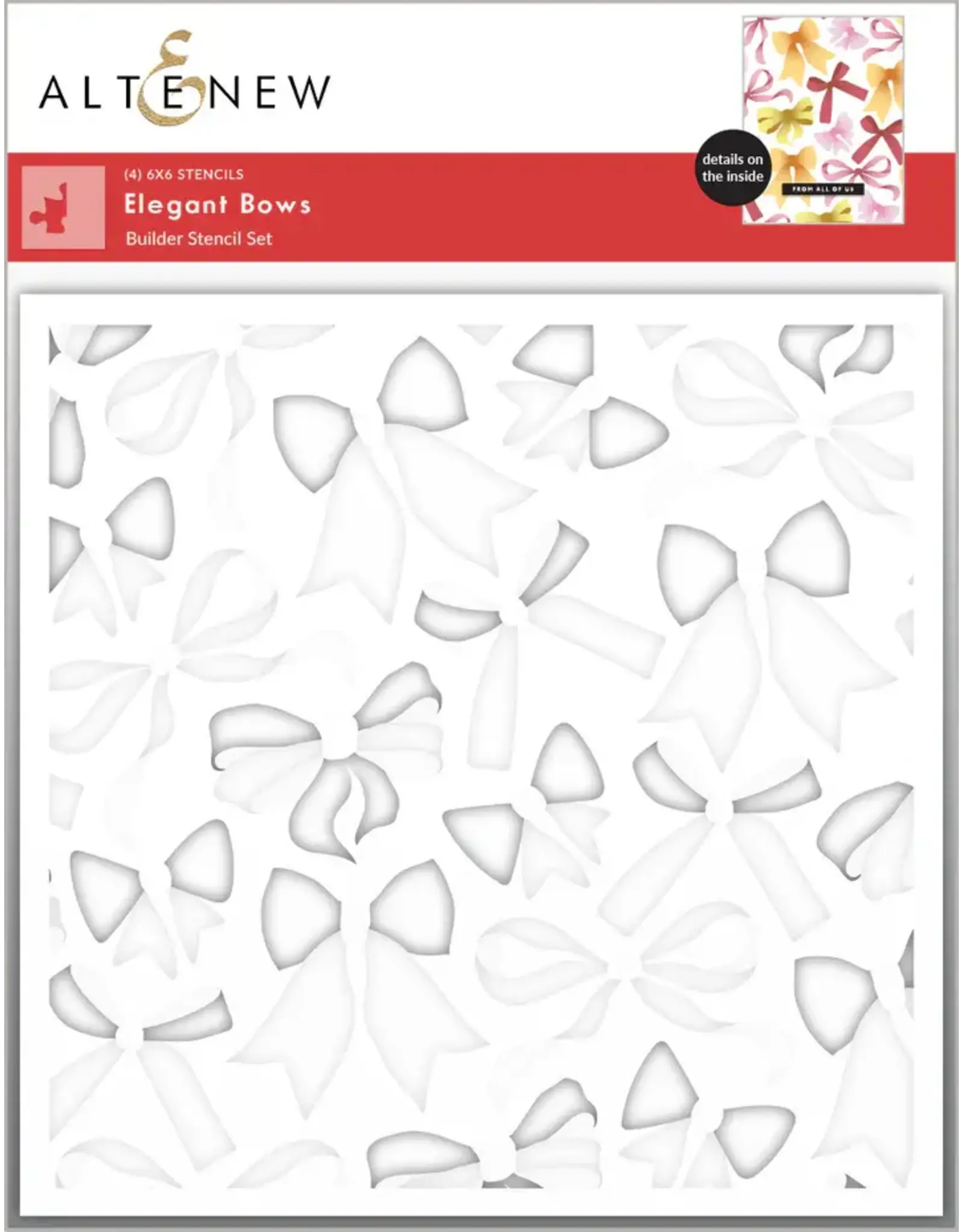 ALTENEW ALTENEW ELEGANT BOWS BUILDER STENCIL SET 4/PK