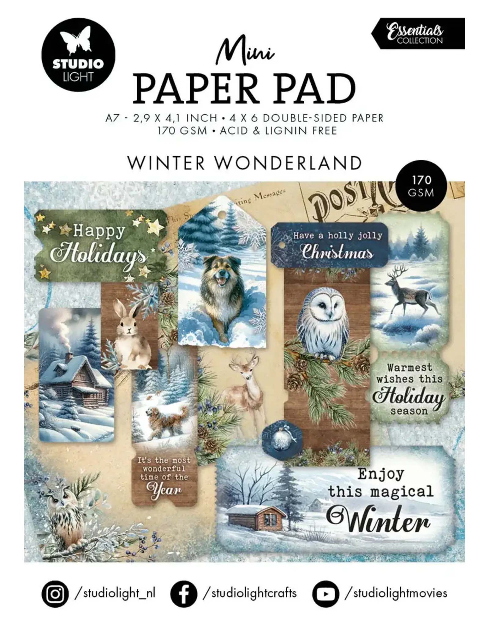 STUDIOLIGHT STUDIOLIGHT ESSENTIALS WINTER WONDERLAND MINI PAPER PAD