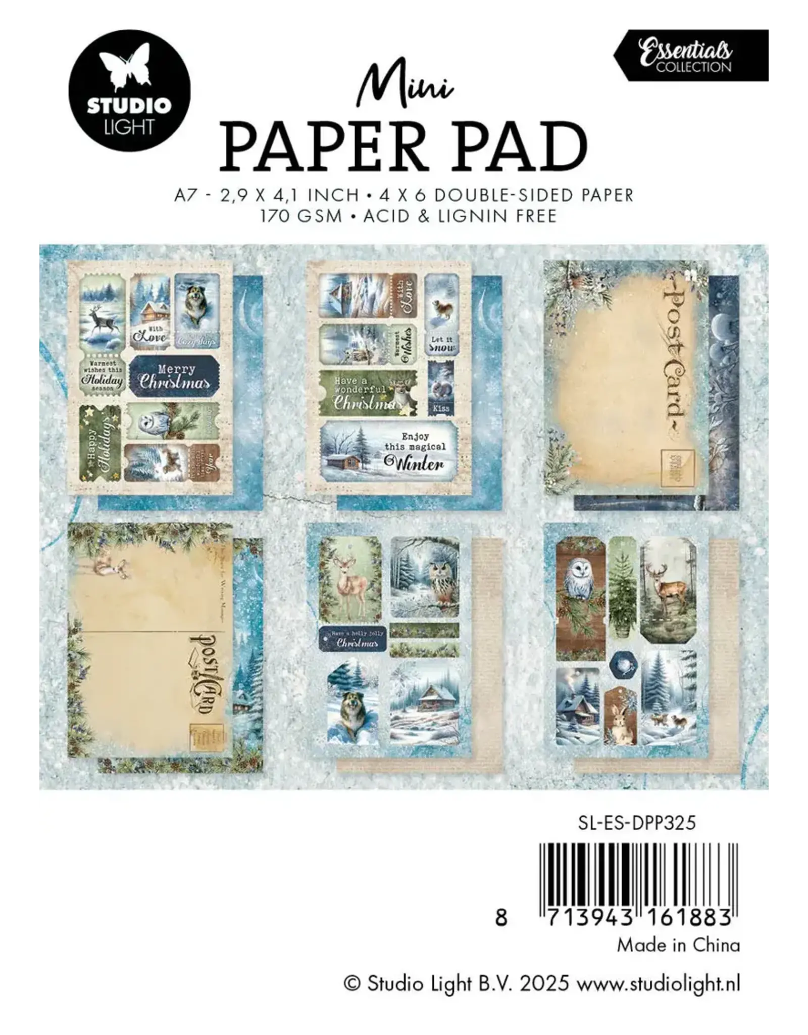 STUDIOLIGHT STUDIOLIGHT ESSENTIALS WINTER WONDERLAND MINI PAPER PAD