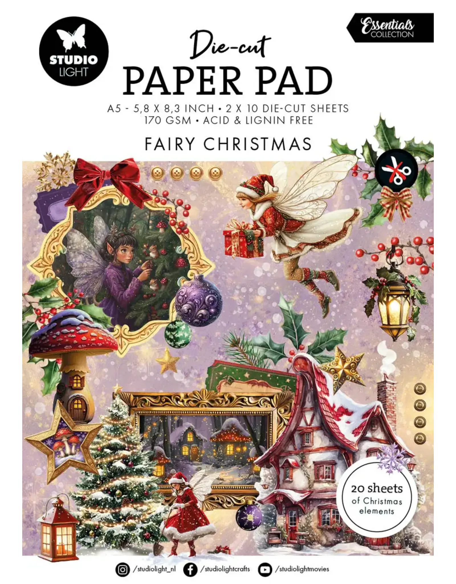 STUDIOLIGHT STUDIOLIGHT FAIRY CHRISTMAS PAPER PAD DIE-CUTS