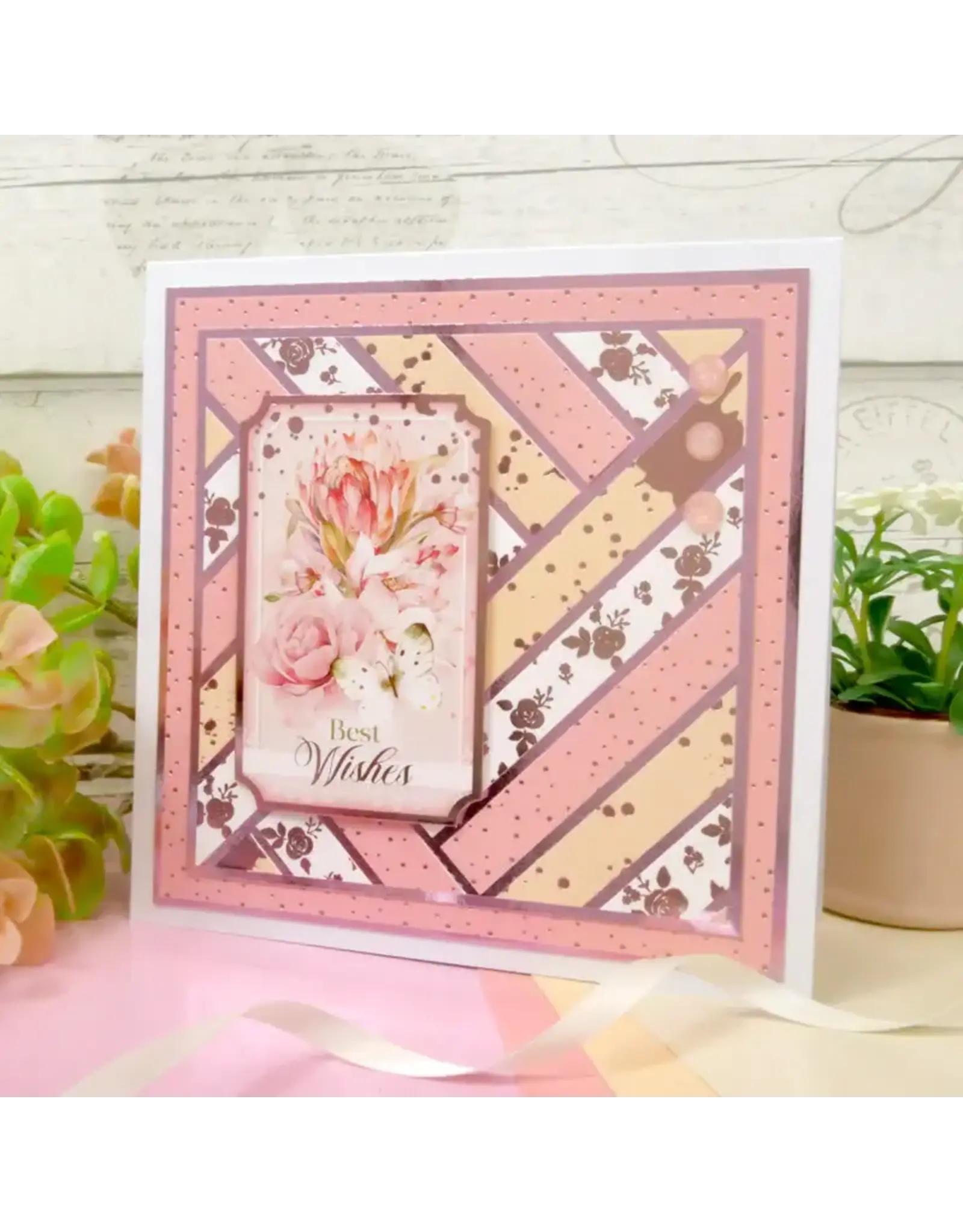 HUNKYDORY CRAFTS LTD. HUNKYDORY BLUSHING BLOSSOMS LUXURY FOILED EDGE-TO-EDGE CARDSTOCK