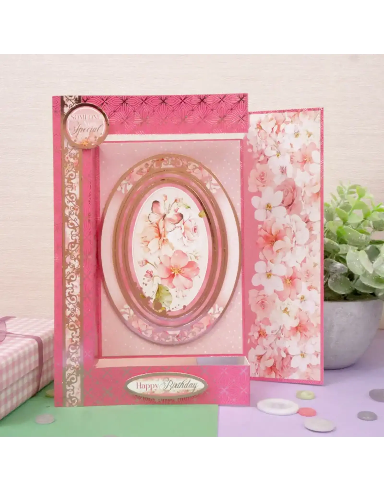 HUNKYDORY CRAFTS LTD. HUNKYDORY BLUSHING BLOSSOMS LUXURY FOILED EDGE-TO-EDGE CARDSTOCK