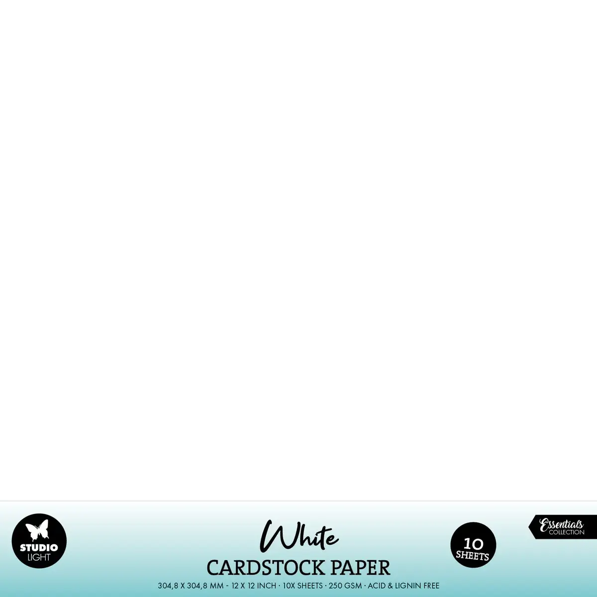 STUDIOLIGHT STUDIOLIGHT ESSENTIALS COLLECTION 12x12 WHITE CARDSTOCK 10/PK