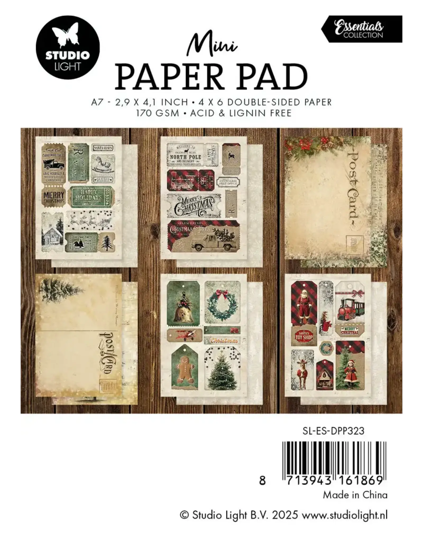 STUDIOLIGHT STUDIOLIGHT ESSENTIALS HAPPY HOLIDAYS MINI PAPER PAD