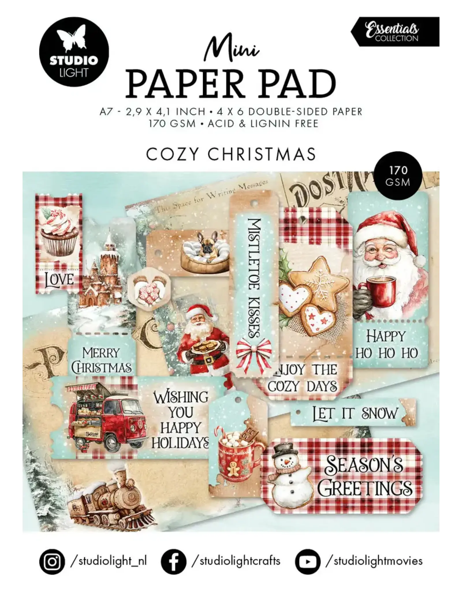 STUDIOLIGHT STUDIOLIGHT ESSENTIALS FAIRY CHRISTMAS MINI PAPER PAD