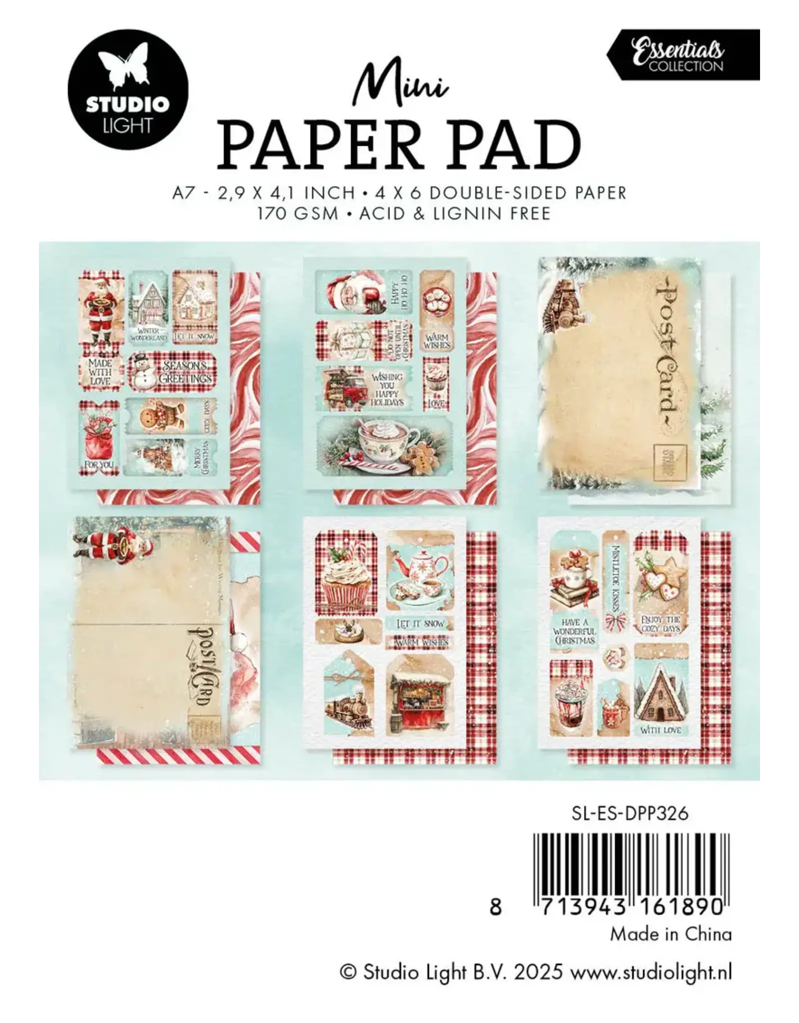 STUDIOLIGHT STUDIOLIGHT ESSENTIALS FAIRY CHRISTMAS MINI PAPER PAD