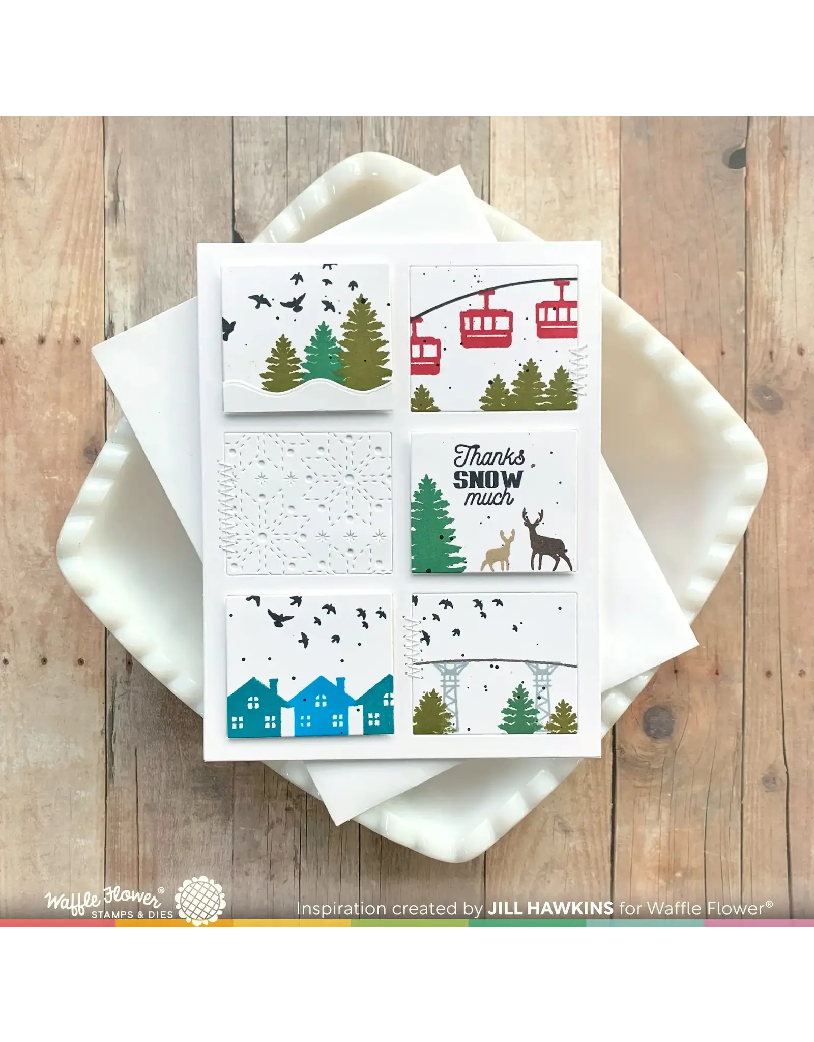 WAFFLE FLOWER WAFFLE FLOWER WINTER VIEW CLEAR STAMP SET