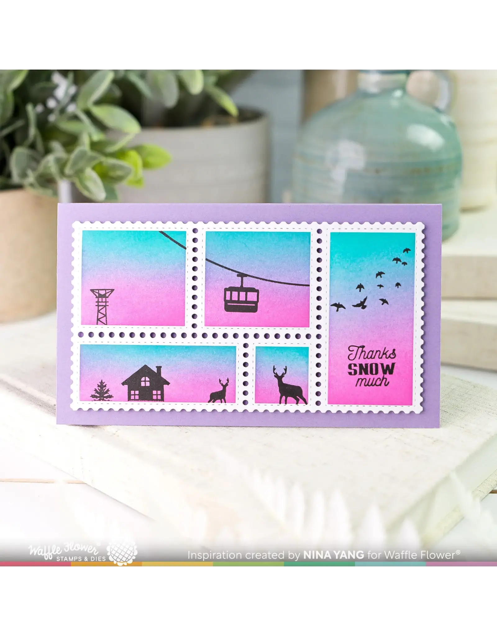 WAFFLE FLOWER WAFFLE FLOWER WINTER VIEW CLEAR STAMP SET