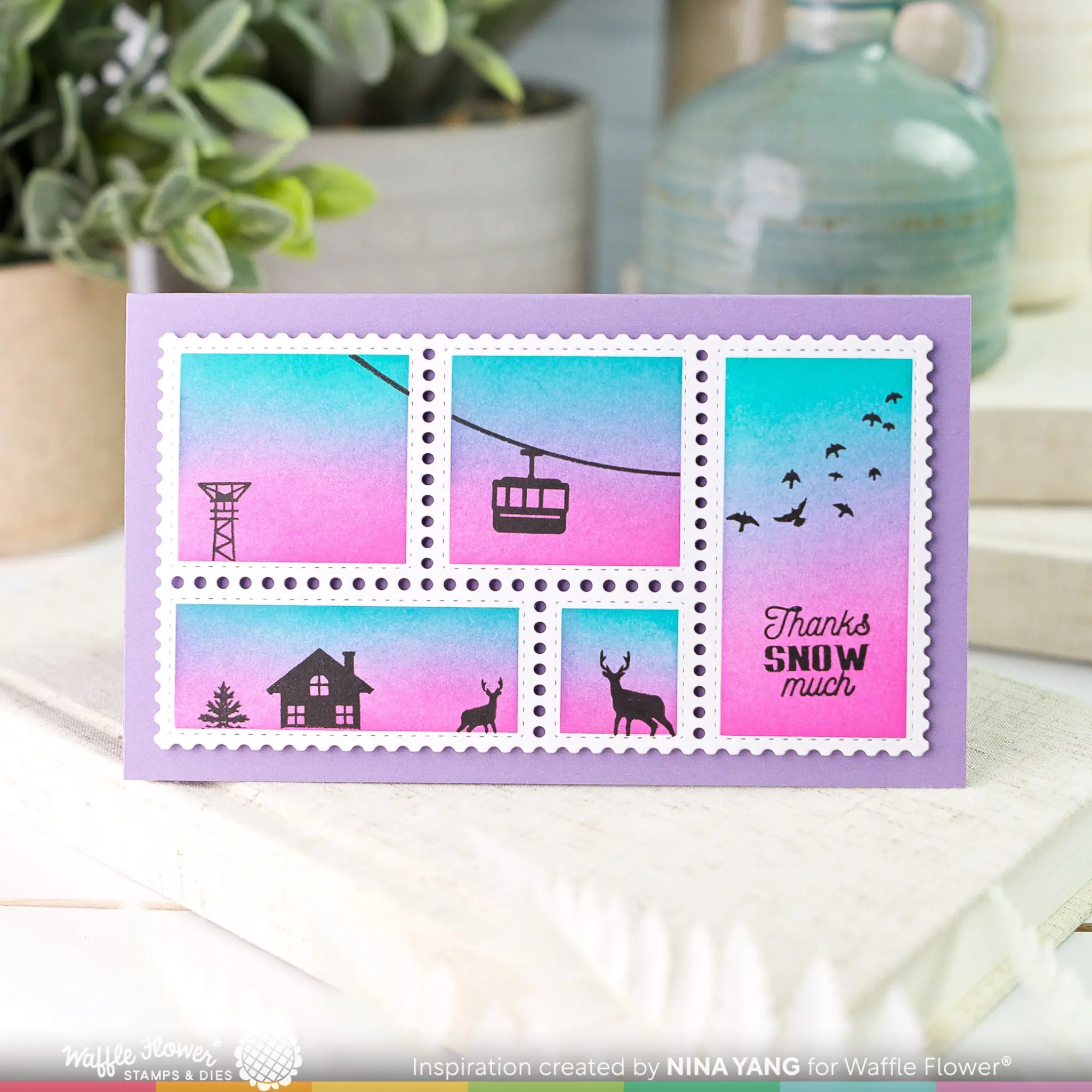 WAFFLE FLOWER WAFFLE FLOWER WINTER VIEW CLEAR STAMP SET