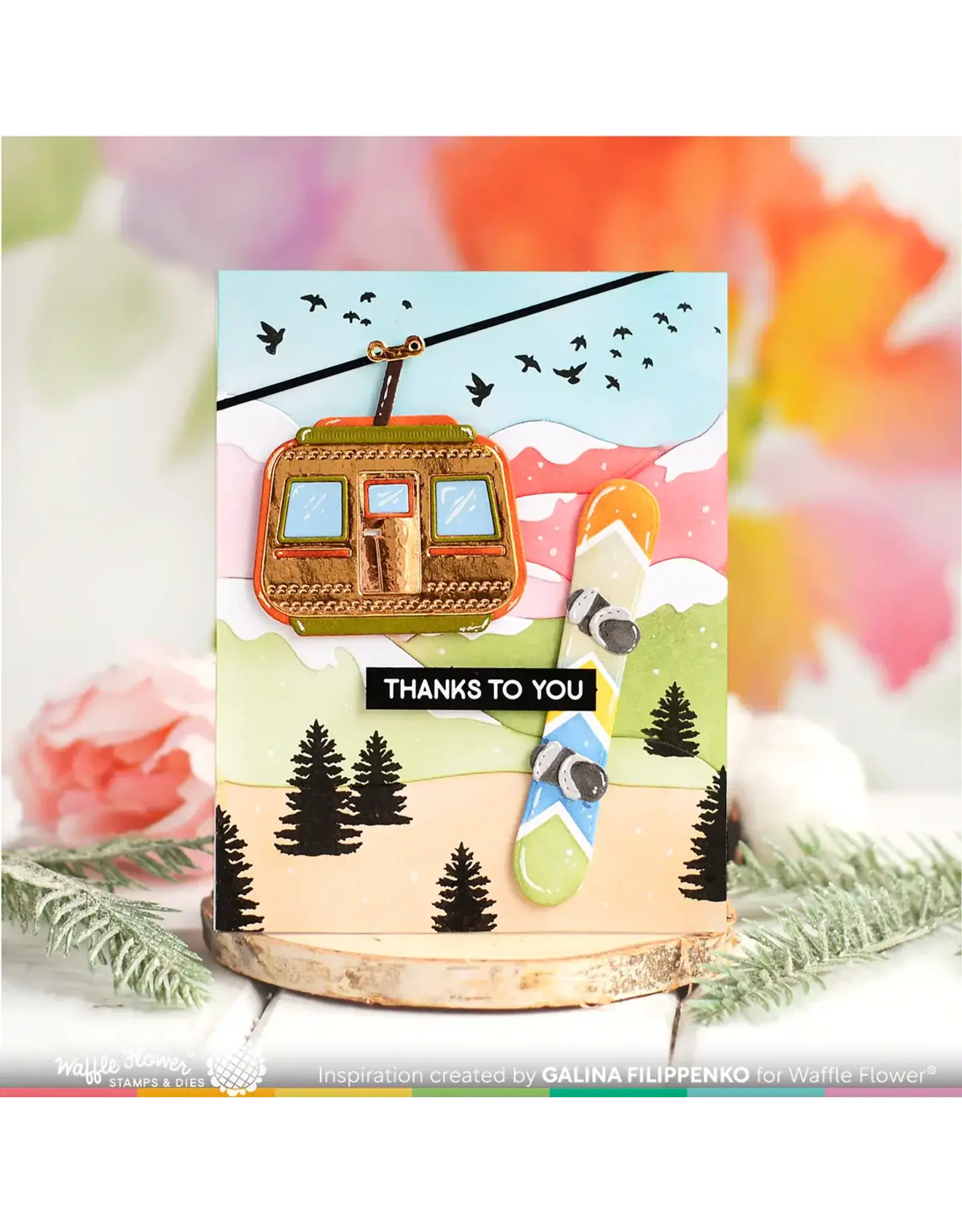 WAFFLE FLOWER WAFFLE FLOWER WINTER VIEW CLEAR STAMP SET